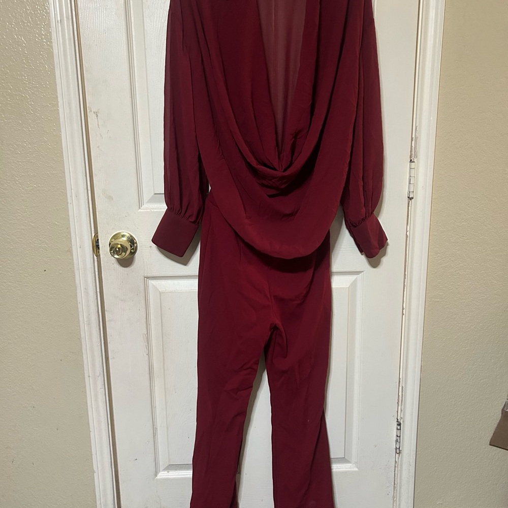 Elegant Burgundy Jumpsuit